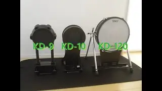 Roland V-Drums Kick Pad KD-10 & KD-9 & V-Kick Trigger KD-120。比較レビュー。ローランド・電子ドラム バスドラム。騒音や感度、打感・踏み心地等