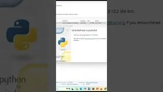 Uninstall Python in 1 Minute 🔥 | Complete Step-by-Step Guide #Shorts #tech #viral #youtubeshorts