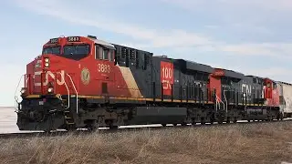 DUAL ES44AC's!! CN 443 north Three Hills Sub @ mile 63.62 near Three Hills, Alberta April 8, 2023