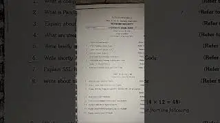 MSC Computer Science || 2nd Year 3rd semester || Network Security ||Question Paper