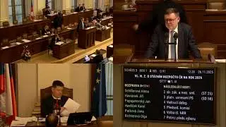 Zbyněk Stanjura 1. č&aacute;st - 26.11.2025 - o st&aacute;tn&iacute;m rozpočtu Česk&eacute; republiky na rok 2026 - 1. čten&iacute;