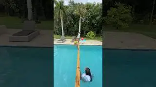 Walk the beam over water challenge
