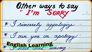 Different ways to say I am sorry | How to say sorry in a unique way | English learning for beginners