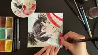 Kagura (Inuyasha) Watercolor Speedpaiting