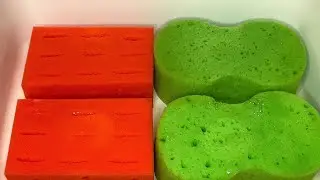 {ASMR} SUDSY BUCKET • SPONGES SQUEEZING • RINSING 💚❤️💚❤️