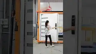 White color custom aluminum glass panel modern entrance pivot front door.#frontdoor #moderndoor