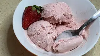 Strawberry Ice Cream | No Egg | No Artificial Color | No Ice Cream Machine