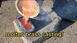 |molten brass casting| making brass ingot #moltenmetal #metalcasting #brass