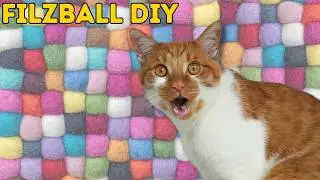 Einfaches Filzball DIY für Katzen // Spielzeug selber machen