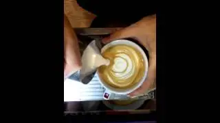 Tulip latte art at Rubis Coffee Lounge and Bar