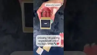 Unboxing 14K gold ring engraved with dog&rsquo;s name & bday😍 #jewelry #jewelryunboxing #goldring #shorts