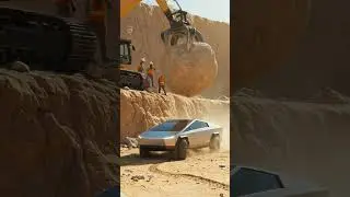 Tesla Cybertruck vs. GIANT Rock! 😱 Durability Test GONE WRONG?
