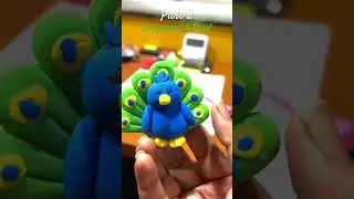 Polymer clay peacock #ytshorts #clayart