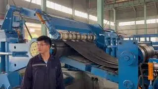 Double knife block slitting line