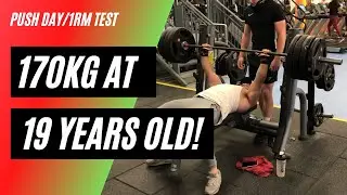 170kg BENCH PRESS attempt at 19 years old! | Brutal Push workout