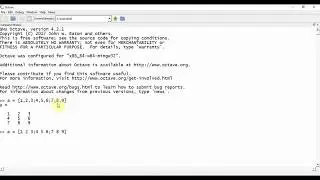 GNU Octave Tutorial 4: Declaring matrix