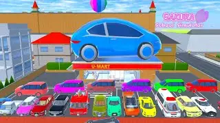 All Rainbow Super Cars Collection at U Mart 🌈🏎️ | Sakura School Simulator | School