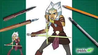 How to draw Ahsoka Tano | Star Wars