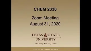 CHEM 2330 Zoom Class August 31 2020