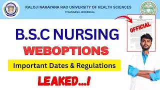 Knruhs bsc nursing web options Notificaton Released 2025 dates| knruhs bsc nursing web options 2025