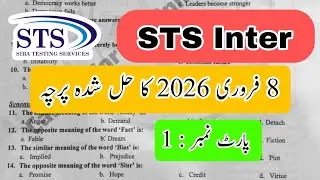 STS intermediate category paper today 8 February 2026 | part 1 | English grammar | answer keys |
