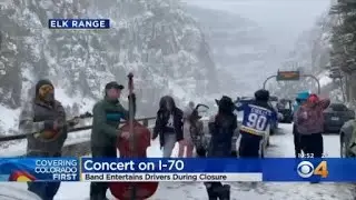 Colorado bluegrass group Elk Range jams during snowy Glenwood Canyon closure