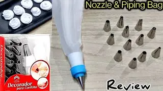 Nozzles & Piping Bag Kit For Beginners|Cake Decoration|Review