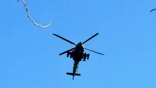 NC National Guard Boeing AH-64E Apache Guardian [21-03412] flying high over the Cape Fear River 