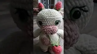 strawberry cow someone ordered #crochet #art #amigurumi #cow
