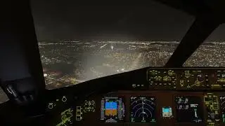 MSFS2024 PMDG 77W Korean air 1312 landing at Gimpo with night view