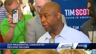 Ron DeSantis, Tim Scott discuss Florida curriculum while campaigning in Iowa