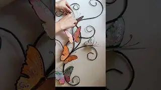 Butterfly wall decor🦋😍 #diy #craft #art #shorts #ytshorts