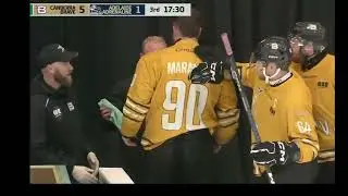 [AIHL] A scrap between Matt Marasco and Darcy Flanagan breaks out at AIS Arena in Canberra