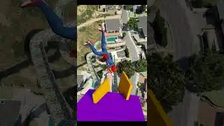 Spiderman Mega Waterslide Ragdoll Challenge 💦🕷️ | GTA 5 Fun Fails
