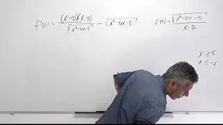 נגזרת של פונקציית מנה עם שורש-דוגמה 1