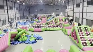 Inflatable water park floating sea play games#waterpark #bouncehouserental