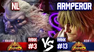 SF6 ▰ NL (#3 Rank Akuma) vs ARMPEROR (#13 Rank Ken) ▰ High Level Gameplay