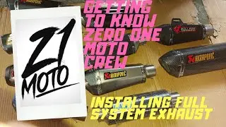 MT15 Getting to know Zero One Moto Crew! Installing Full system Exhaust!