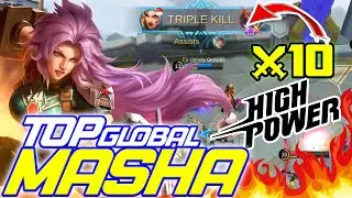 100% DAMAGE - BRUTAL gameplay Top Global Masha - Mobile Legends