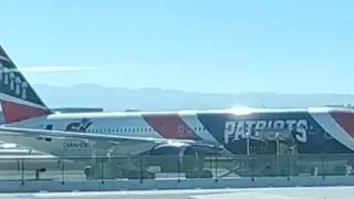 New England Patriots Airplane at the San Jose Airport on Gameday