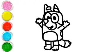 Cute Bluey Drawing, Painting and Coloring For Kids and Toddlers_ Step by Step Drawing