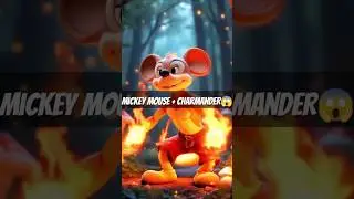 Mickey Mouse + Charmander Fusion Evolution! 😱 | AI Character Merge #shorts #aimiracle