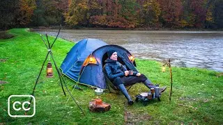 Solo Wild Camping in France | Epic Fall Colors & Torrential Rain #35