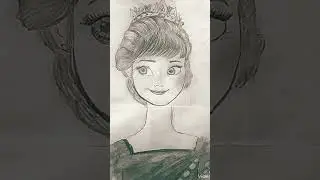 i tried to draw princess anna drawing#shorts#disney