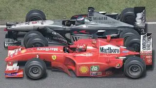 Michael Schumacher vs Mika H&auml;kkinen | Ferrari F2001 vs McLaren-Mercedes MP4-16 | F1 2001 at Imola