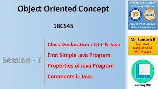 Java Object Oriented Concepts | Session-5 | First Simple Java Program