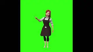 3D Cook Girl Character Animation - Green Screen - Free For Download