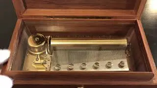 Reuge 3 song 72 note music box, plays &ldquo;18th Variation on a Theme of Paganini&rdquo;