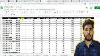Create Inventory File for Manage Stock| Return| Sale| Purchase in Single Sheet for ecommerce Sellers