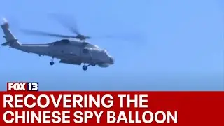 Military works to recover parts of Chinese spy balloon